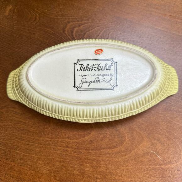 Vintage George Briard Stoneware Au Gratin Dish Wicker pattern For Display Only - Picture 3 of 7
